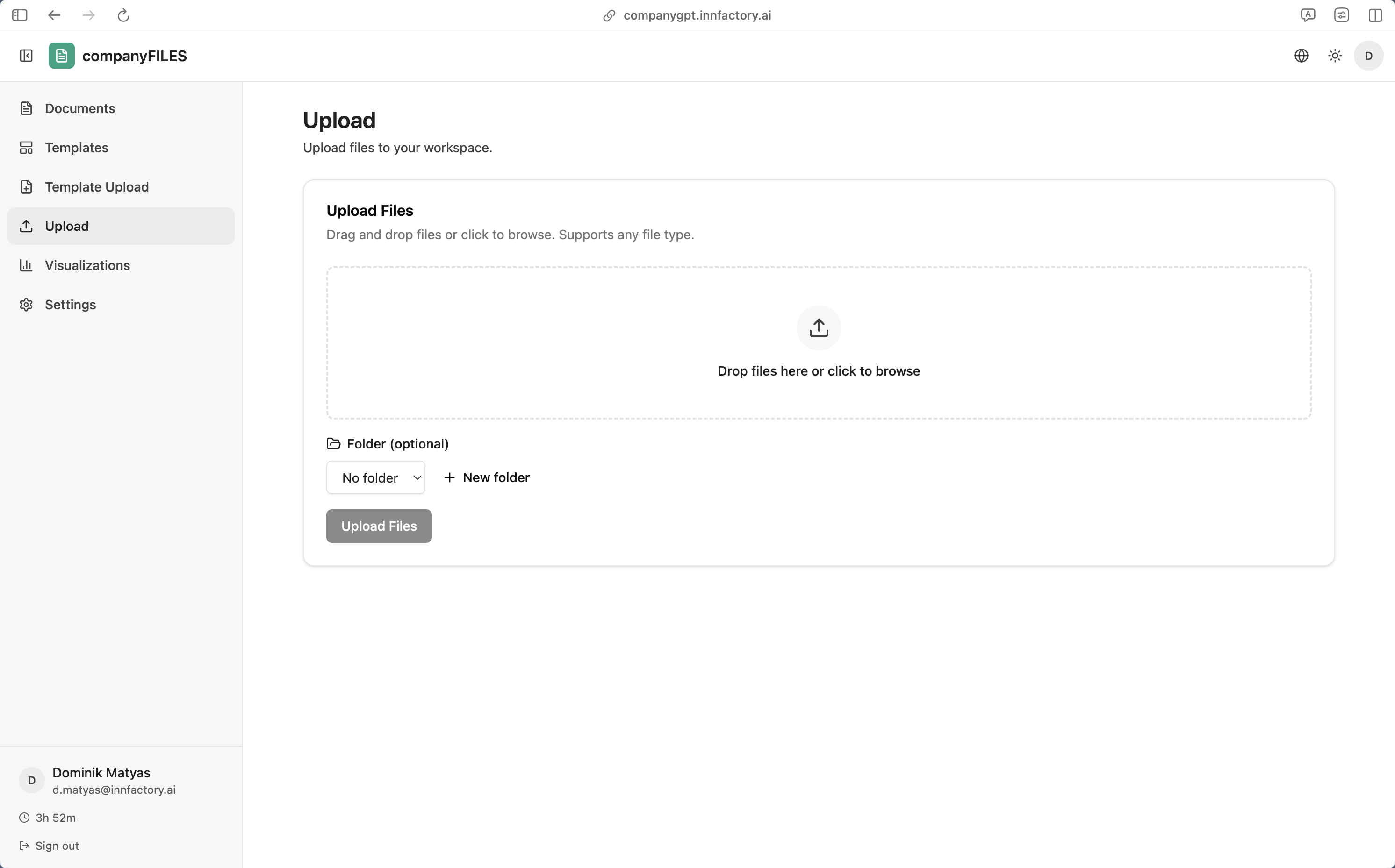 companyFILES – Upload files via drag & drop