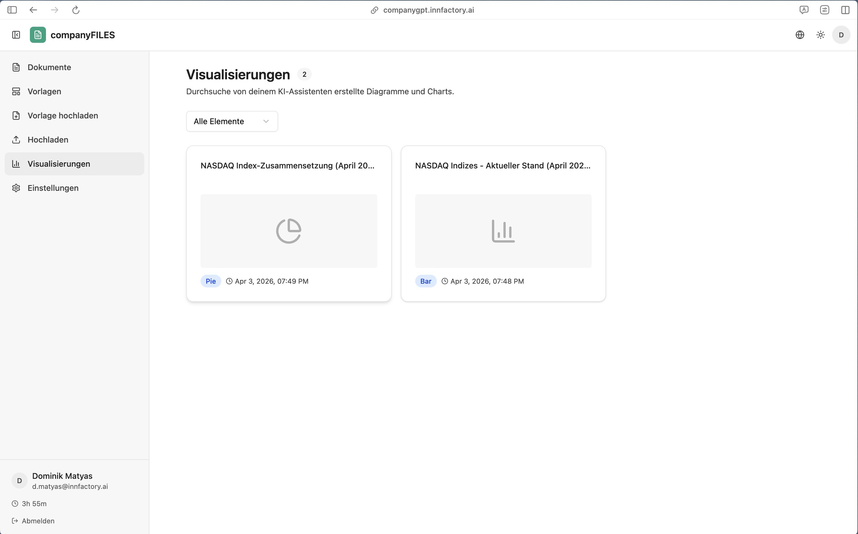 companyFILES – KI-generierte Diagramme und Charts