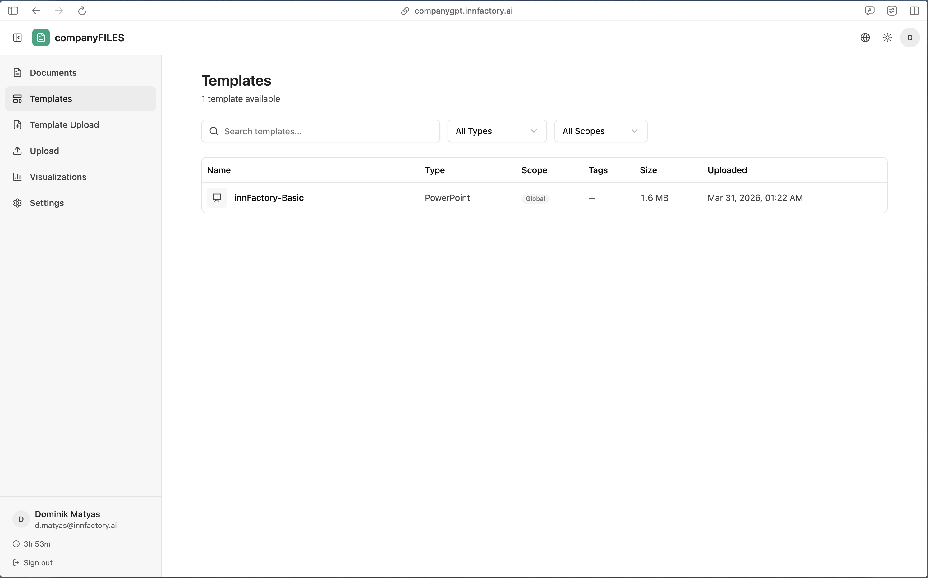 companyFILES – Manage document templates