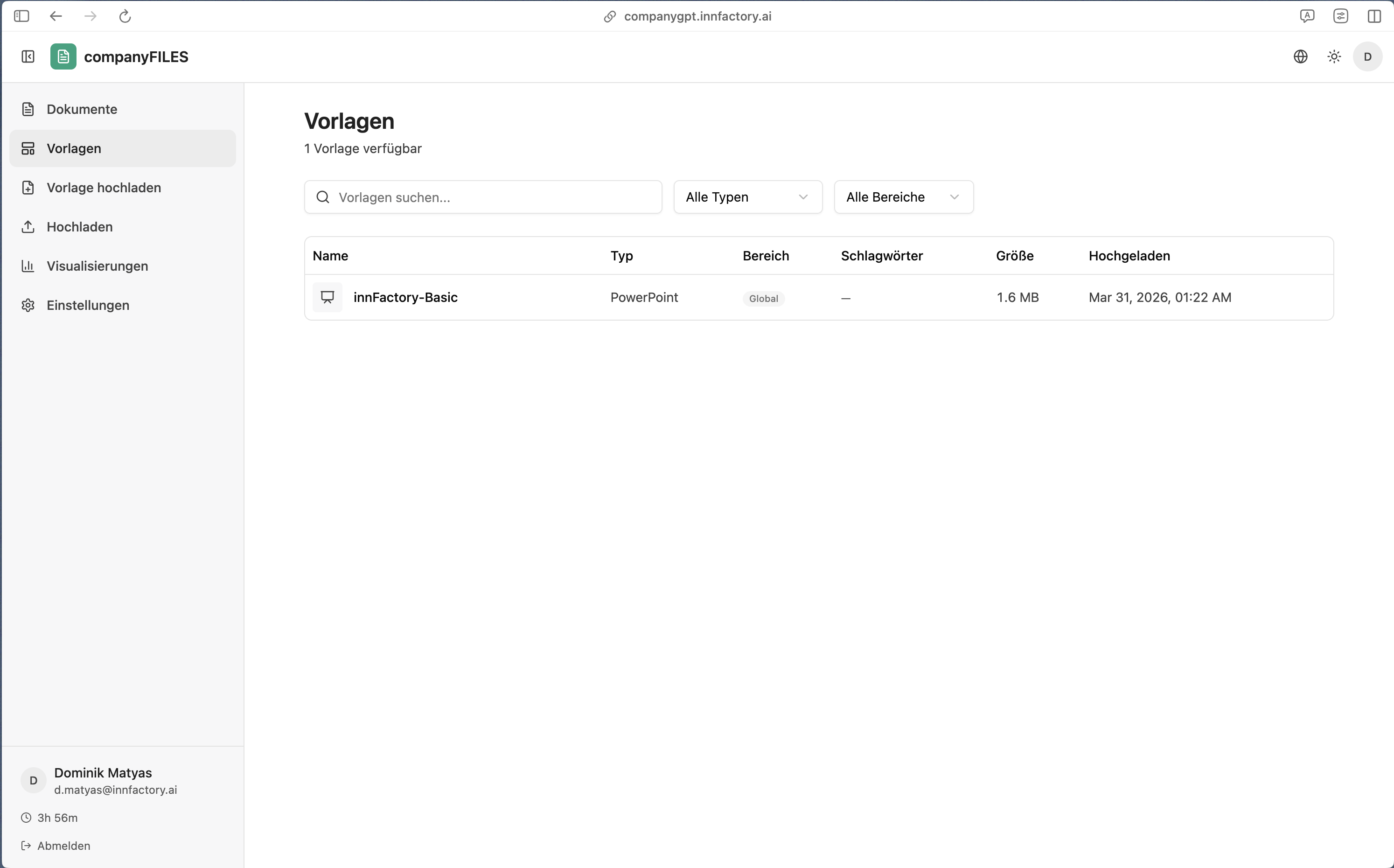 companyFILES – Dokumentvorlagen verwalten