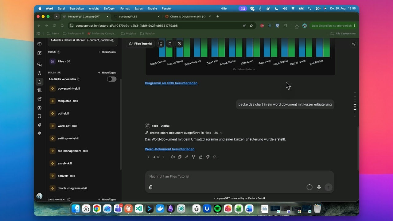 companyFILES demo video: have the agent create Excel files, PowerPoint decks and letters