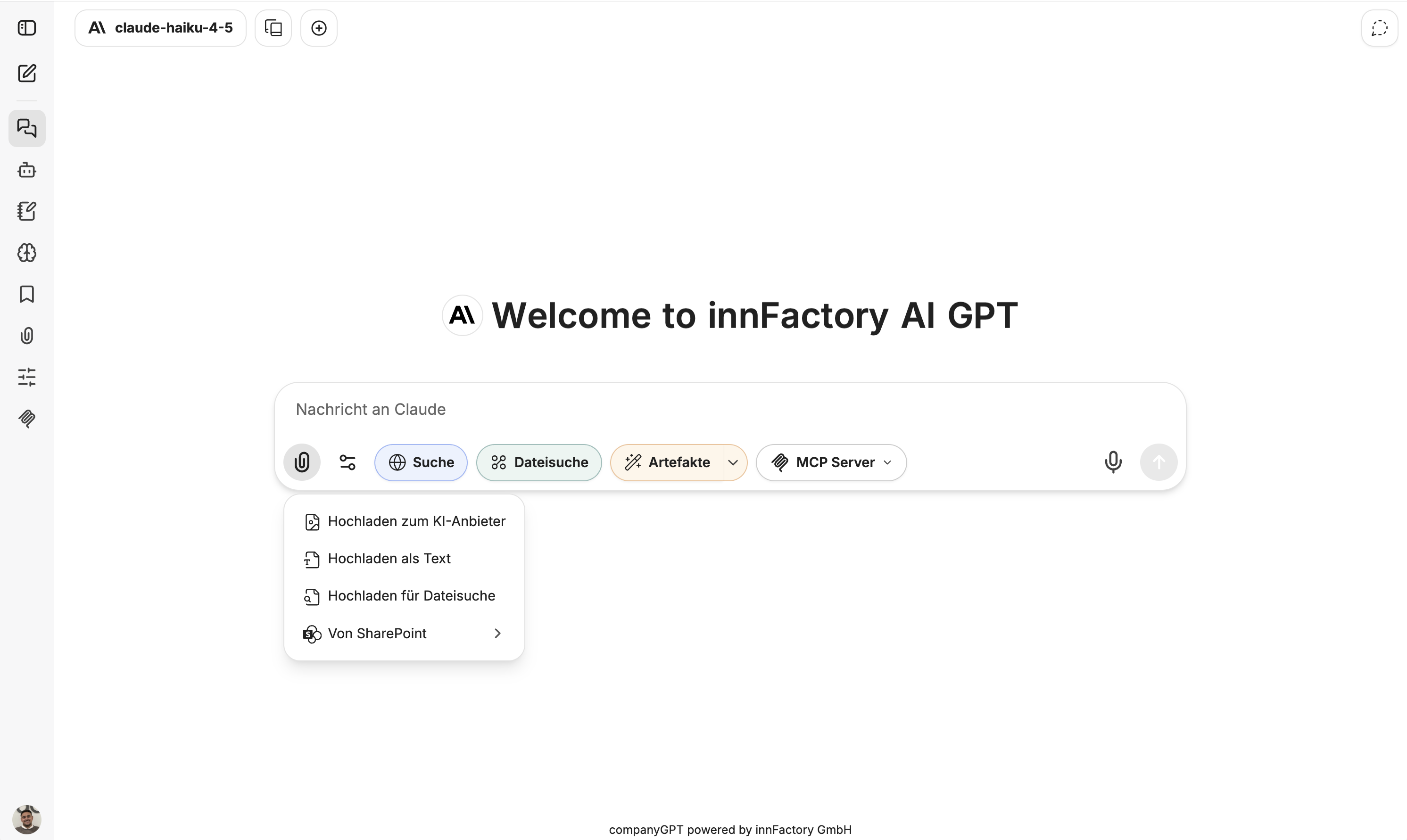 CompanyGPT Interface - DSGVO-konformer KI-Assistent