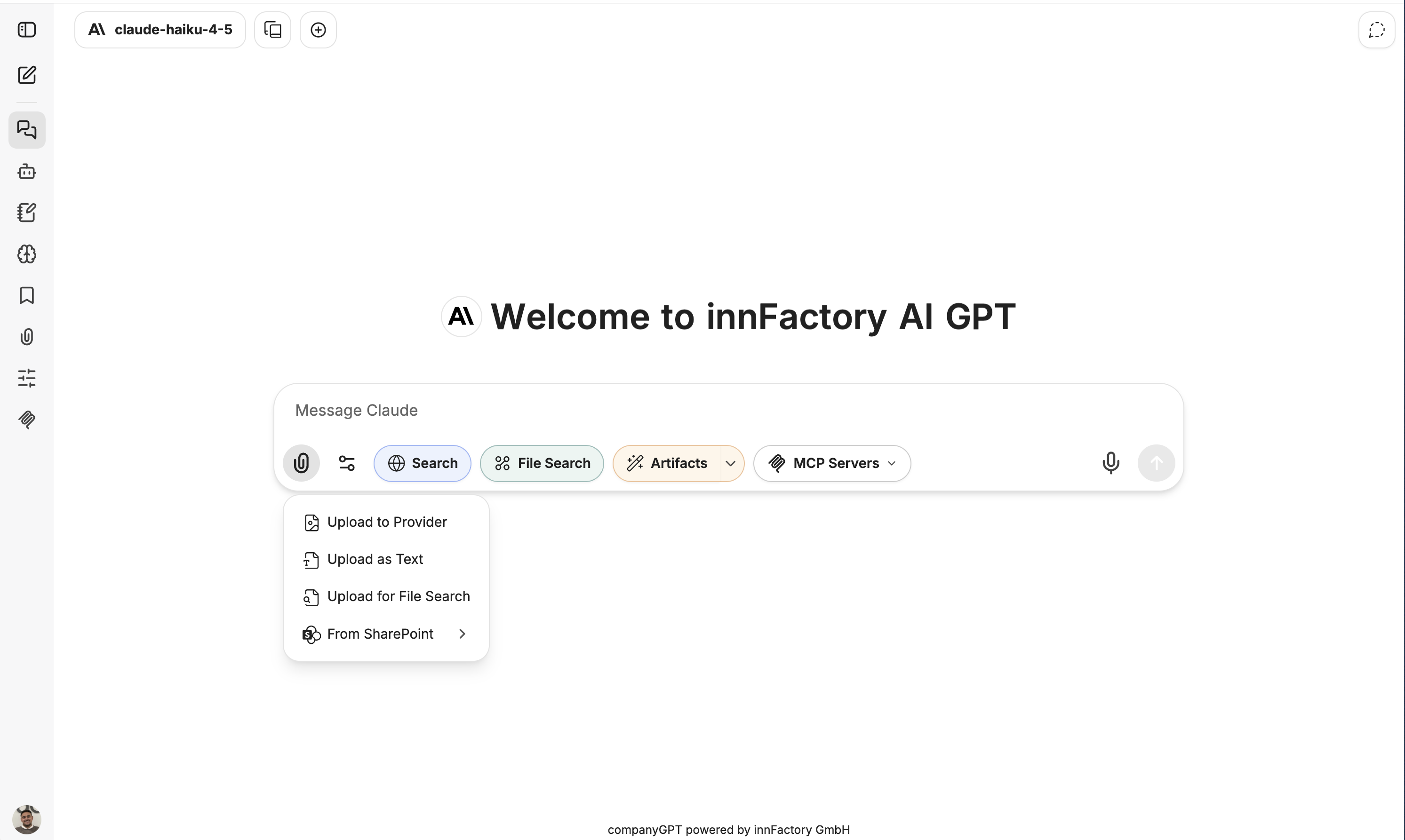 CompanyGPT Interface - GDPR Compliant AI Assistant