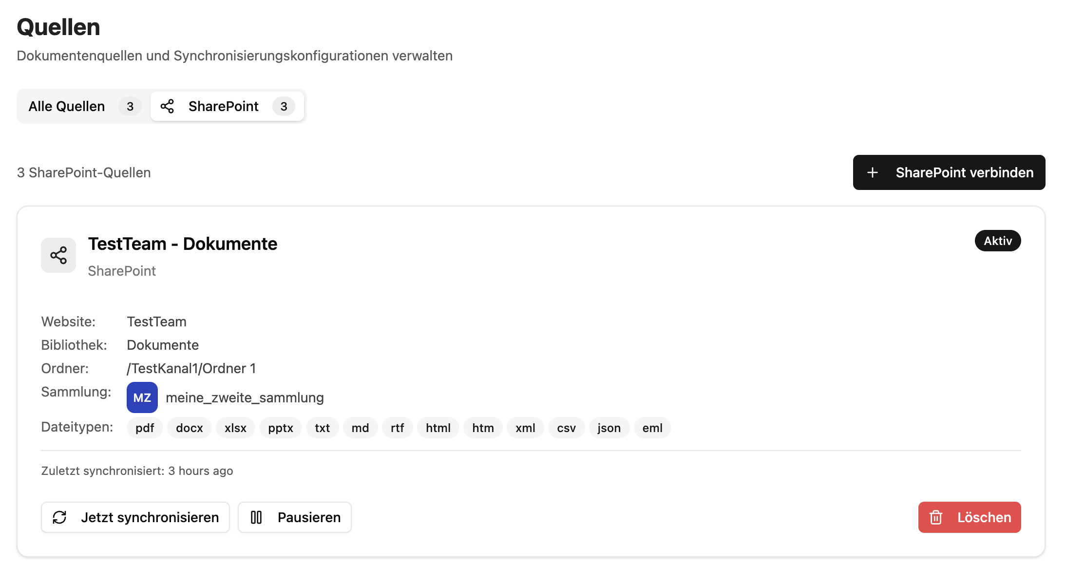 companyRAG SharePoint Sources