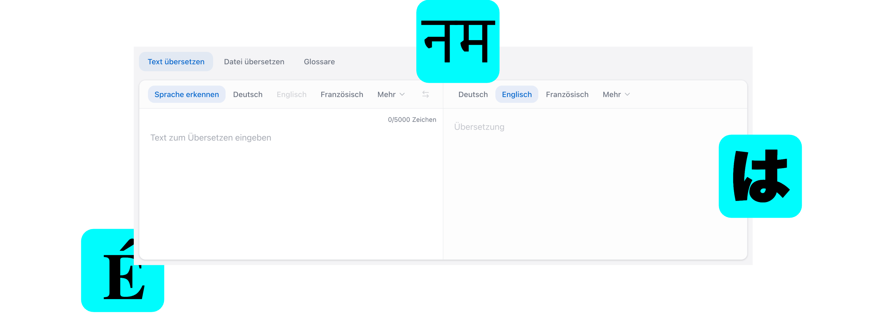 companyTRANSLATE – KI-Übersetzer Oberfläche